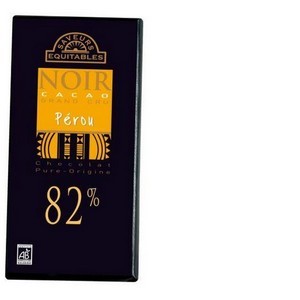 Tablette chocolat noir 82% bio Origine P&eacute;rou